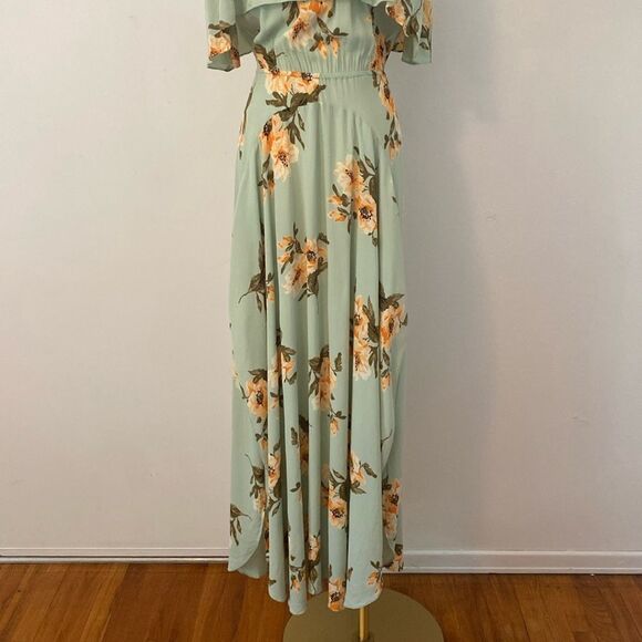 Flynn Skye Mint Gatherings Miranda Off Shoulder Maxi Dress Size Medium - Picture 5 of 16